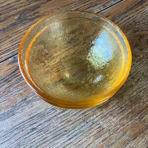 Set of 2 Fire and Light Recycled Glass Yellow Soup/Cereal Bowls 6"